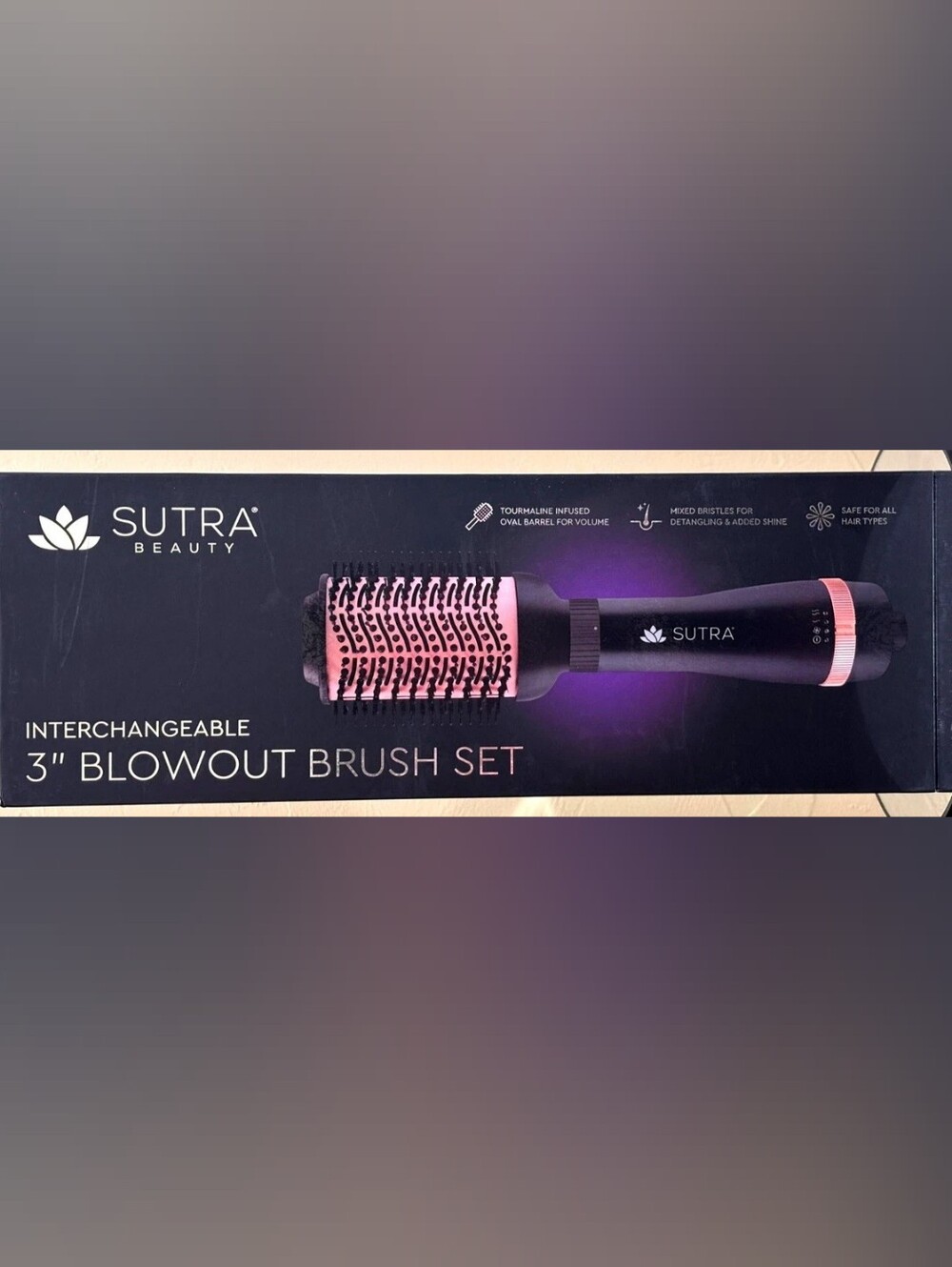 Tourmaline-Infused Oval Barrel Hair Brush - Pink NWOT